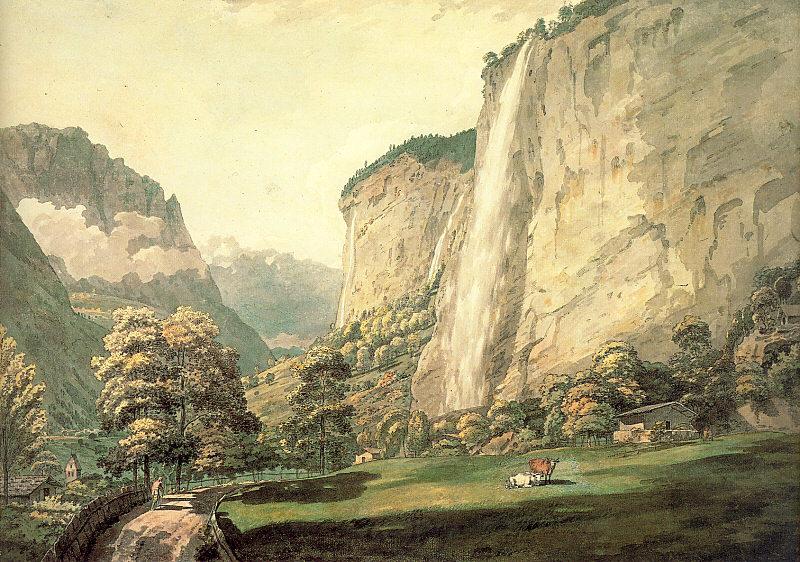Pars, William The Valley of Lauterbrunnen and the Staubbach Spain oil painting art